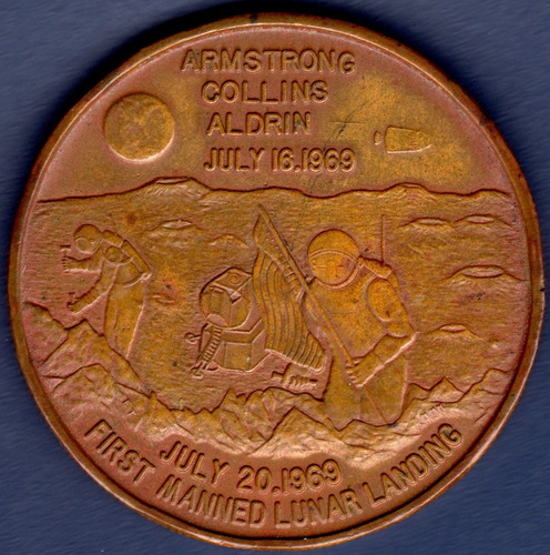 Medalla Conmemorativa Al Primer Alunizaje Julio 1969 Apollo