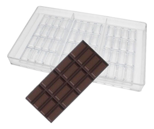 Molde Para Chocolate Goldbaking, Poli , P/ 3 Barras