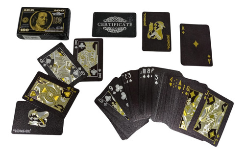 Cartas Casino Negro Profesionales Poker Juego Mesa Dolar 