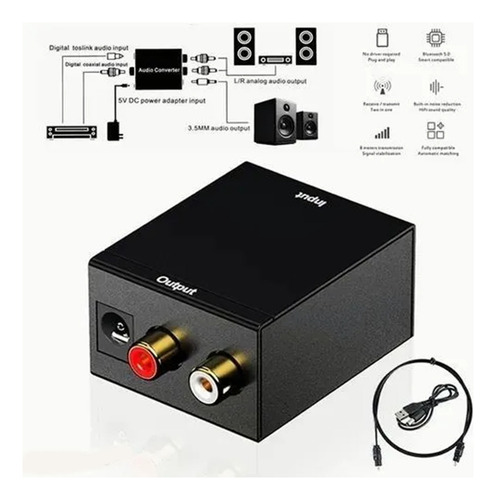 Convertidor De Sonido Digital A Analógico, Coaxial Digital Y