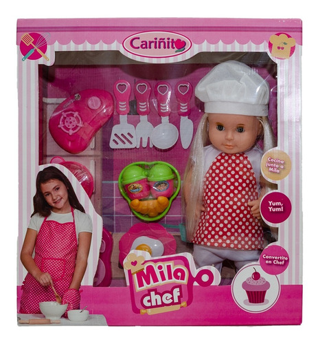 Muñeca Mila Chef Con Accesorios Cariñito 40cm 