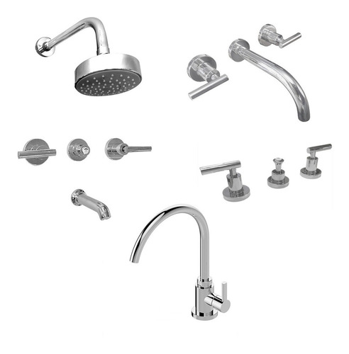 Combo Griferia Climb Hidromet Lever Baño Monocomando Cocina