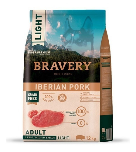 Bravery Perro Raza Mediana Grande Light Cerdo 4 Kgs