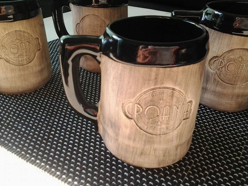 Taza Artesanal Grabada Bajo Relieve Souvenir Ponele Tu Logo!