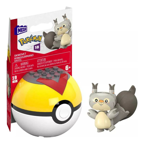 Mega Construx Pokemon Pokebola Skwovet 19 Pzs 