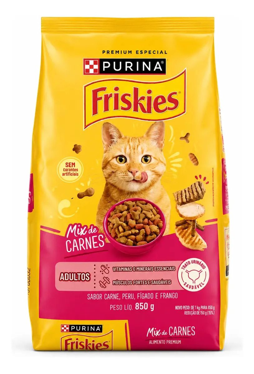 Ração Friskies Mix De Carne Para Gatos Adultos 850g