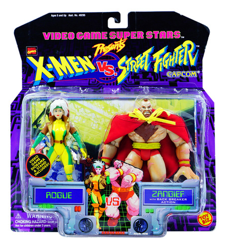 Toy Biz Marvel X Men Vs Street Fighter Rogue Vs Zangief 1998