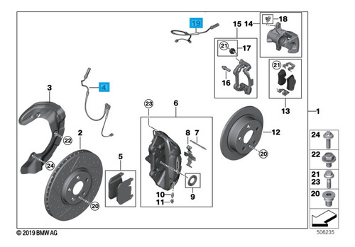 Sensores Desgaste Balata Mini Cooper F55 F56 2015 & Original