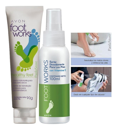 Foot Works Crema Hidratante Pies + Desodorante Pies Avon