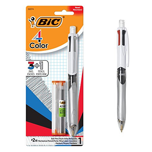 Bic 4-color 3 + 1 Bolígrafo Y Lápiz, Punto Medio (1.0 Mm), P