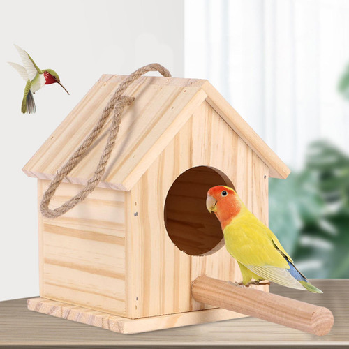 Casa De Madera Para Pájaros, Caja 12,5 Cm X 12 Cm X 15,5 Cm