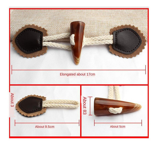 2 X 4 Pares De Coser-en Toggles Con Botón Marrón Marrón