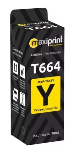 Tinta Maxiprint Epson (t664 K / T664 M / T664 C / T664 Y)