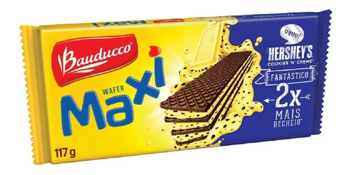 Imagem 1 de 5 de Biscoito Wafer Maxi Cookies Creme Bauducco 117g
