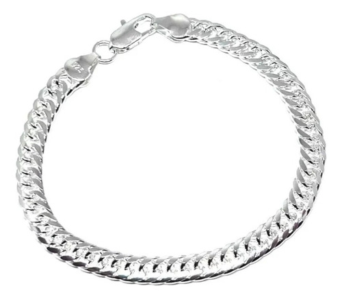 Pulsera Triple Grumet Plata 925 6mm Chapado En Plata Hombre