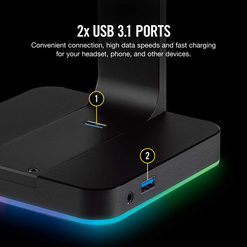 Corsair St100 Rgb Premium Headset Stand With 7.1 Surround So