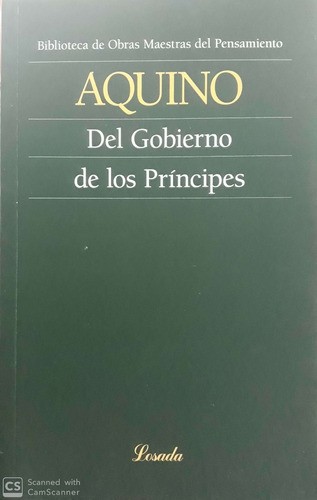 Del Gobierno De Los Principes (omp.123) - Santo Tomas De Aqu