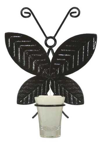 1 Arandela Borboleta M Decorativa Parede Porta Vela Castiçal