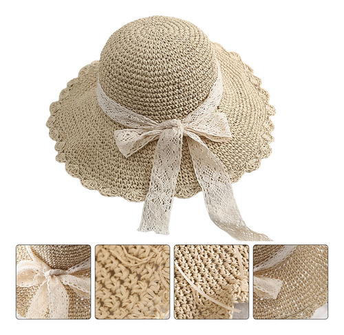 / Sombrero De Paja Con Lazo De Paja Y Visera Para El Sol