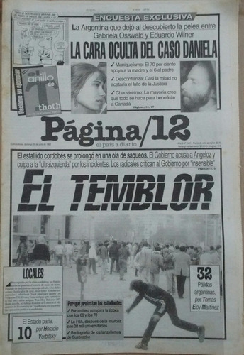 Diario Página 12 25/06/1995 Orgullo Gay / T Griguol Gimnasia