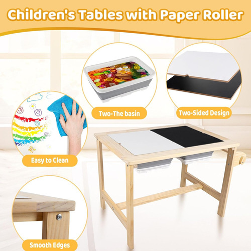 Mesa Sensorial Para Niños Pequeños, Juego De Mesa Y Silla Co