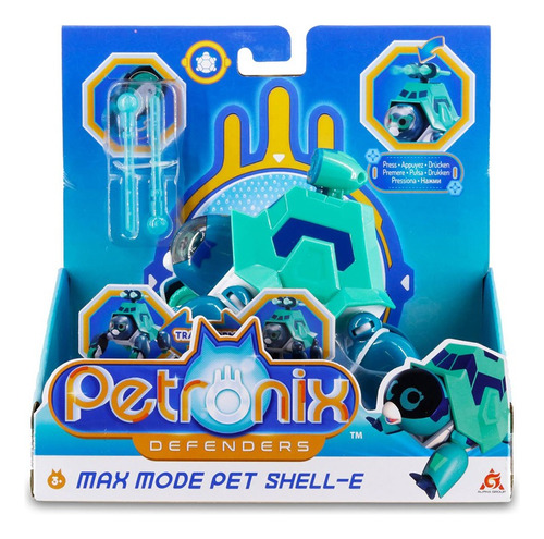 Juguete Petronix Defenders Max Mode Pets Shell-e Tim Tortuga