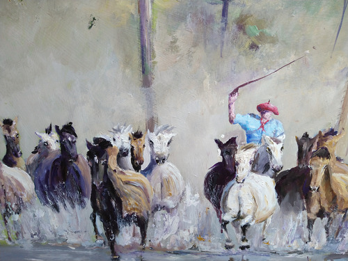 Cuadros Caballos Tropillas Costumbrismo Paisajes50x70cm