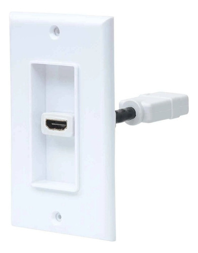 Placa De Pared Hdmi Manhattan 771719 De Un Puerto, Conector Color Blanco Blanco