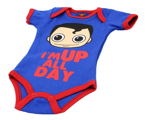 Imagen 3 de 8 de Pañalero Superman Chibi Ropa Bebe Despierto Todo Día 26218