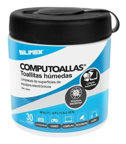 Imagen 1 de 2 de Computoallas Silimex 30 Toallas Húmedas