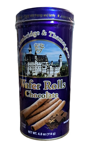 2pz Galletas Wafer Rolls Cambridge & Thames 114gc/u Chocolat