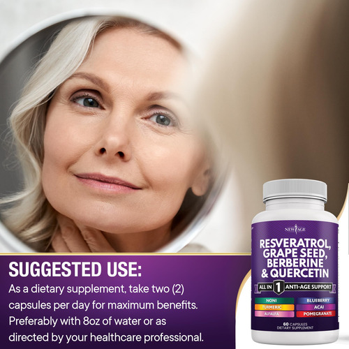 Suplemento New Age Resveratrol 6000 Mg Berberina 3000 Mg 120