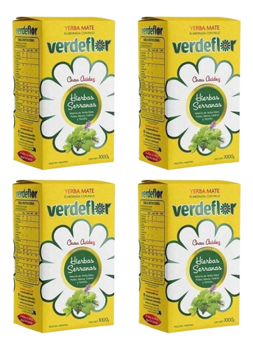 Yerba Mate Verde Flor Hierbas Serranas 2 Kilo