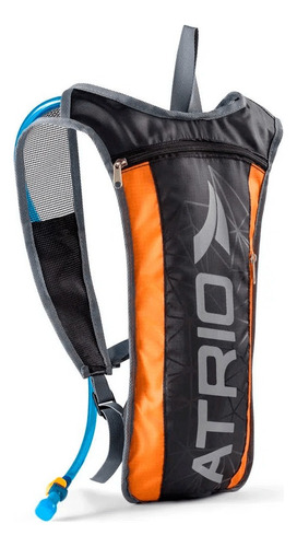 Mochila de hidratación Atrio Sprint Bi134 de 2 litros, color negro y naranja