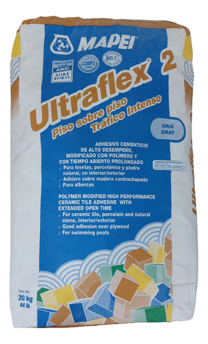 Pego Mapei Blanco Ultraflex2 Alto Desempeño Grandes Formatos