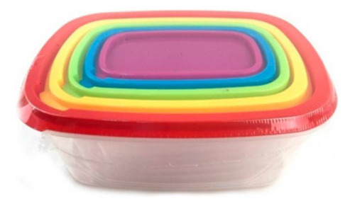 Set Tapers Rectangulares 5 Piezas Hermético Rainbow