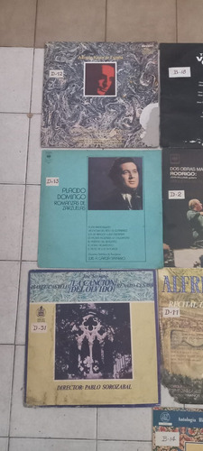 Lote Discos Lp Vinilo Placido Domingo/ Schubert/ Mozart X10 (Usado)