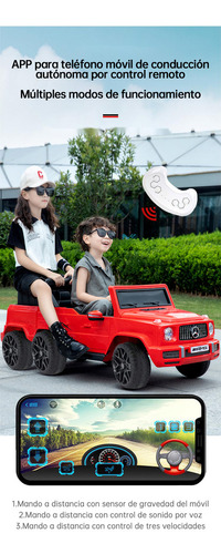 Camioneta Mercedes-benz Montable Electrica Control Remoto Asiento Doble Color Blanco 12v 4x4 Baterías Dobles Para Una Autonomía Ultralarga