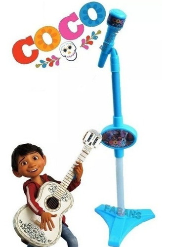 Imagen 1 de 2 de Microfono De Coco Funciona Verdad Luces Led Juguetes Niño