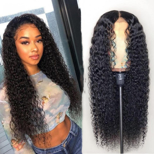 Curly Lace Front Wig For Women Brazilian Wavy Black 55cm