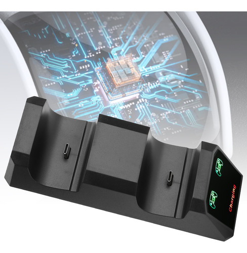 Controller Charging Station Abs Gamepad Dual Dock Indicador