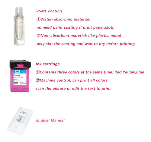 Impresora Color Portátil Mini Impresora De Inyección De