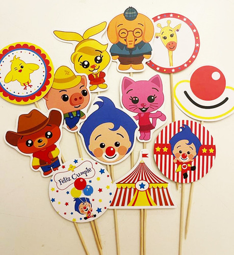 Topper Cupcake Muffins Plim Plim Y Sus Amigos X12u