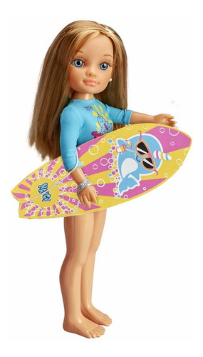 Muñeca Nancy Summer Famosa 43cm + Tabla De Surf Febo