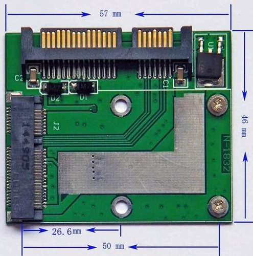 Adaptador Msata Ssd A 2.5'' Sata 6.0gps Convertidor Pad Pcie