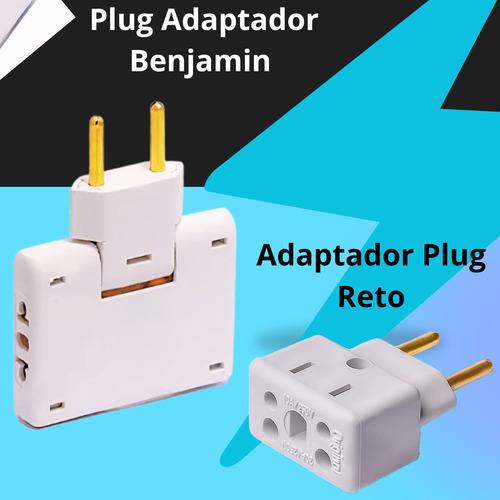 Kit 02 Adaptador Benjamin T Articulado + 02 Plug Tomada 20a