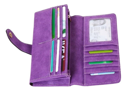 Monedero Mujer Gamuza Morado Retro Lady Cartera