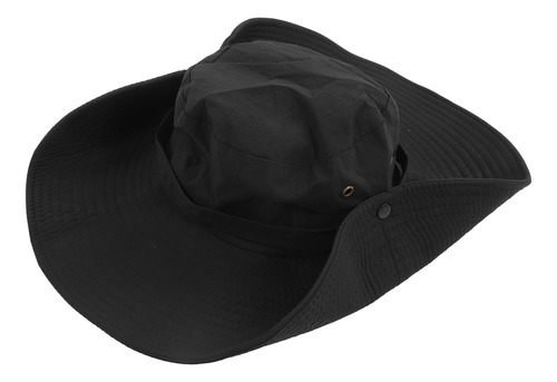 Sombrero De Pescador Negro Negro De Ala Ancha Para Pescar Co