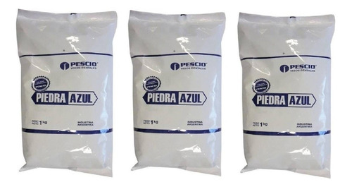 Pack 3 Bolsas Yeso Piedra Azul Pescio X 1 Kg Dental