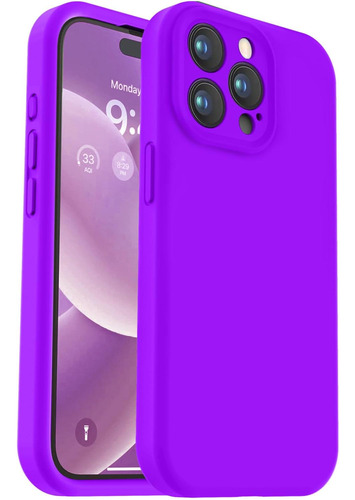 Funda De Silicona Suave Para iPhone 15 Pro - Purpura Neon